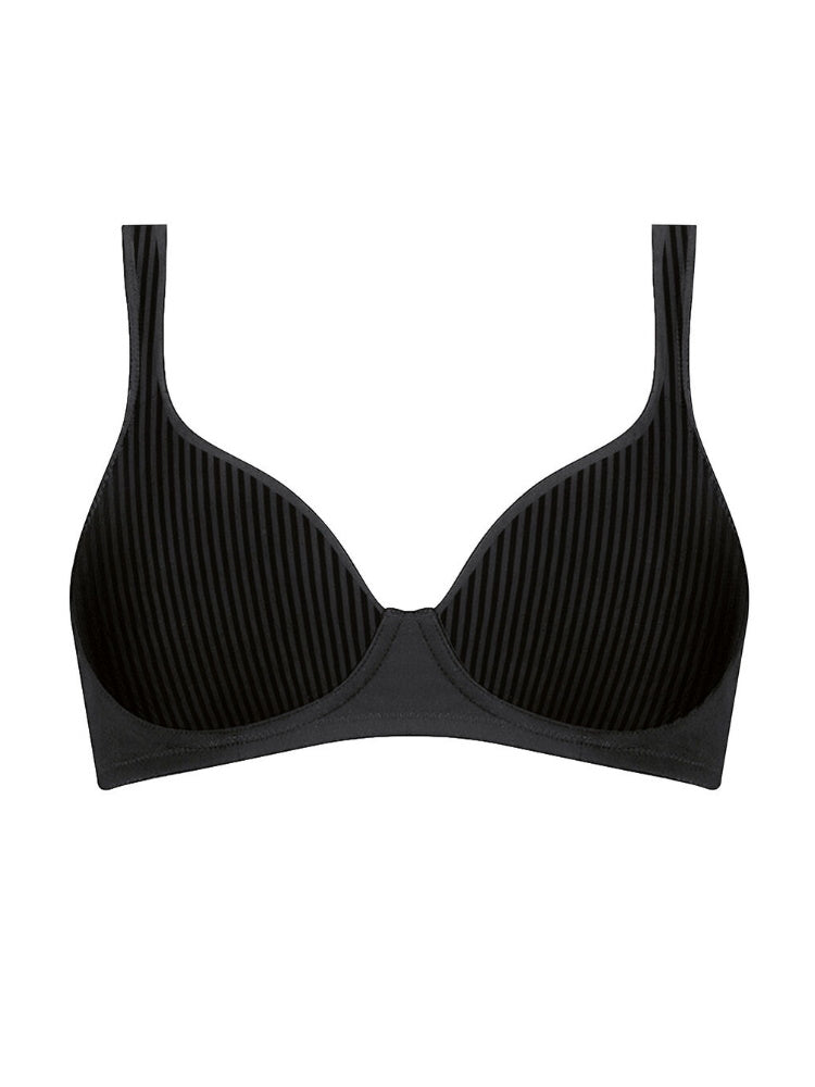 triumph soft cotton t-shirt bra black