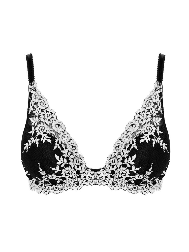 Black Underwired Plunge Bra
