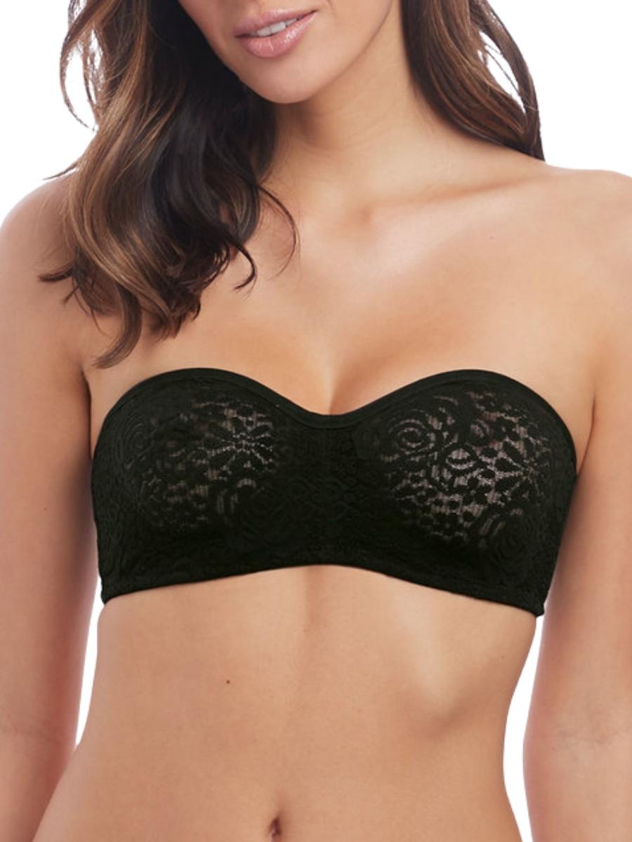 wacoal halo lace strapless bra black