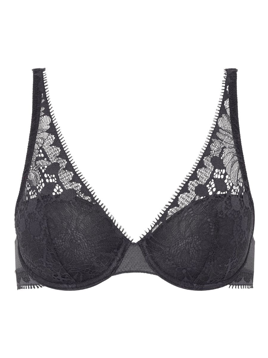 chantelle day to night plunge spacer bra deep grey
