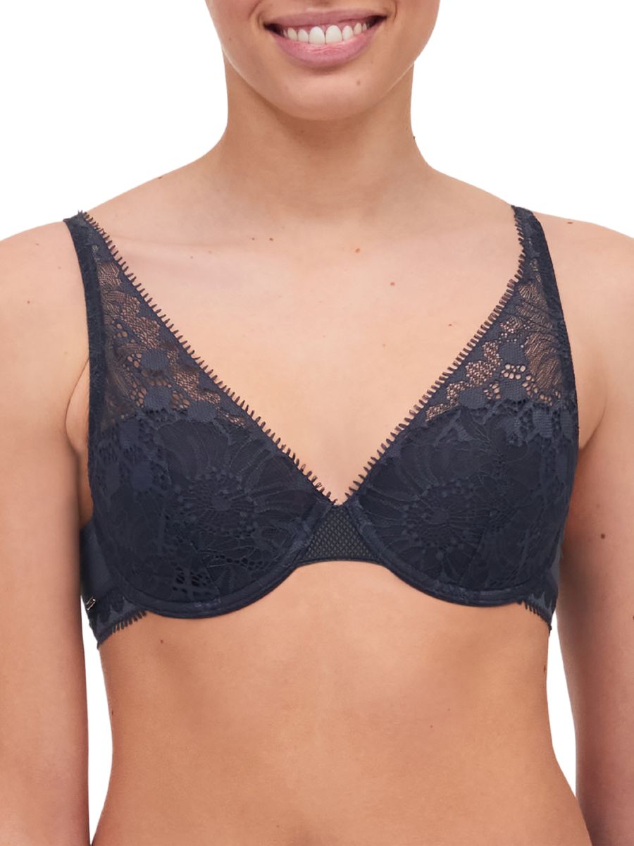 chantelle day to night plunge spacer bra deep grey