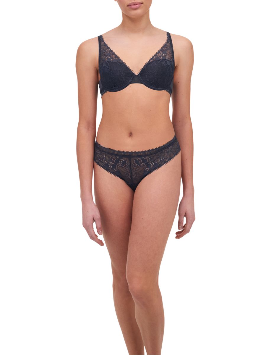 chantelle day to night plunge spacer bra deep grey