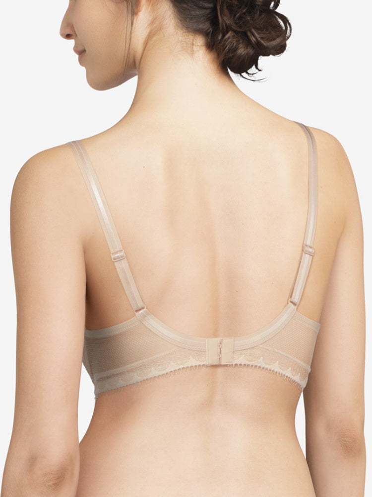 Beige Plunge Spacer Bra