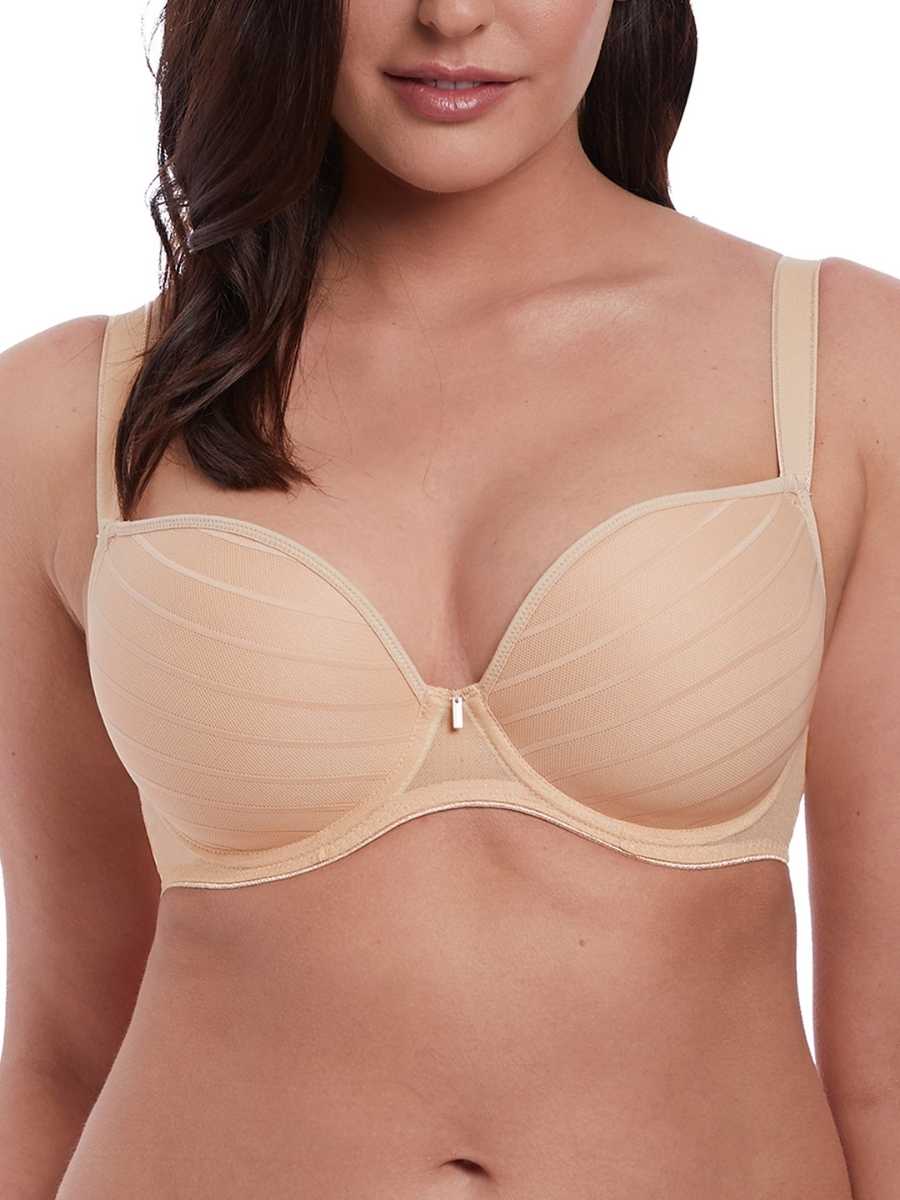 freya cameo moulded plunge bra sand
