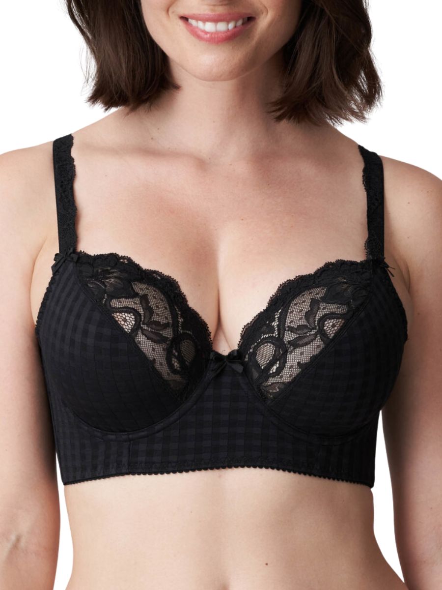 primadonna madison plunge longline bra black