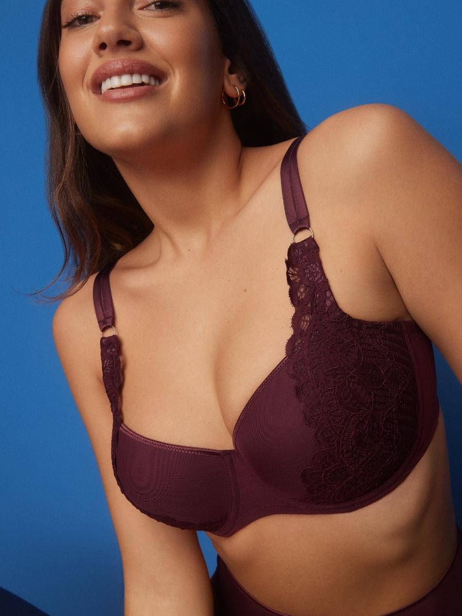 Twist First Night Padded Balcony Bra - Merlot