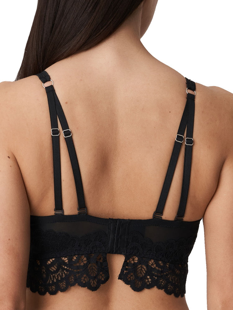 Black Longline Plunge Bra