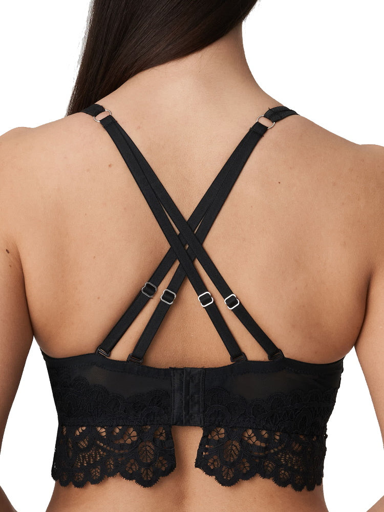 Black Longline Plunge Bra