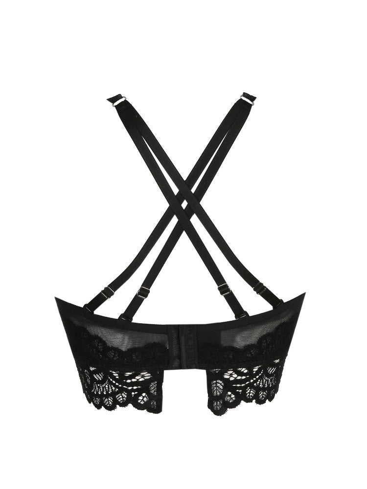 Black Longline Plunge Bra