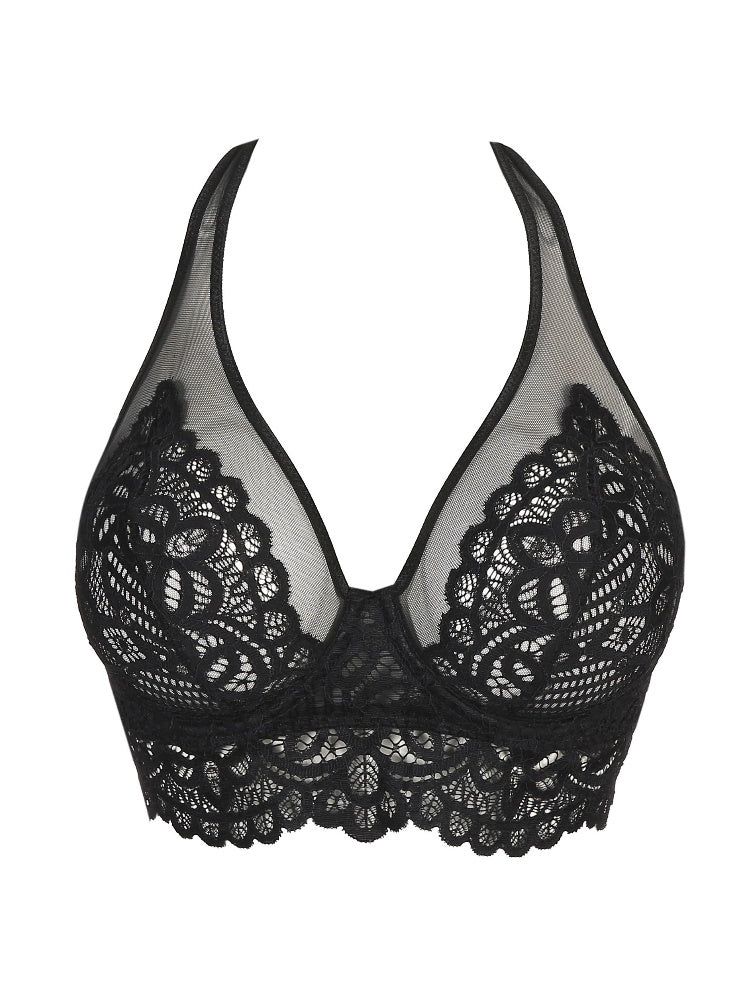Black Longline Plunge Bra