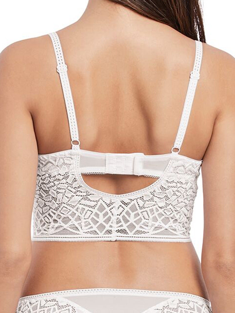 Soiree Lace Longline Bralette - White