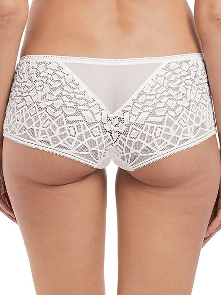 White Mid Rise Shorts