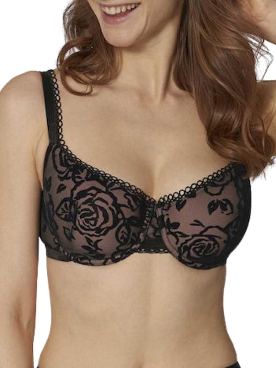 triumph velvet rose spotlight half cup bra black