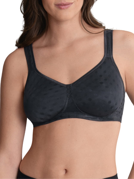 Anita Women's Airita Firm Support Bra - Wire-Free Comfort Bra With Wide Straps, Size 36D (Black) - View #8