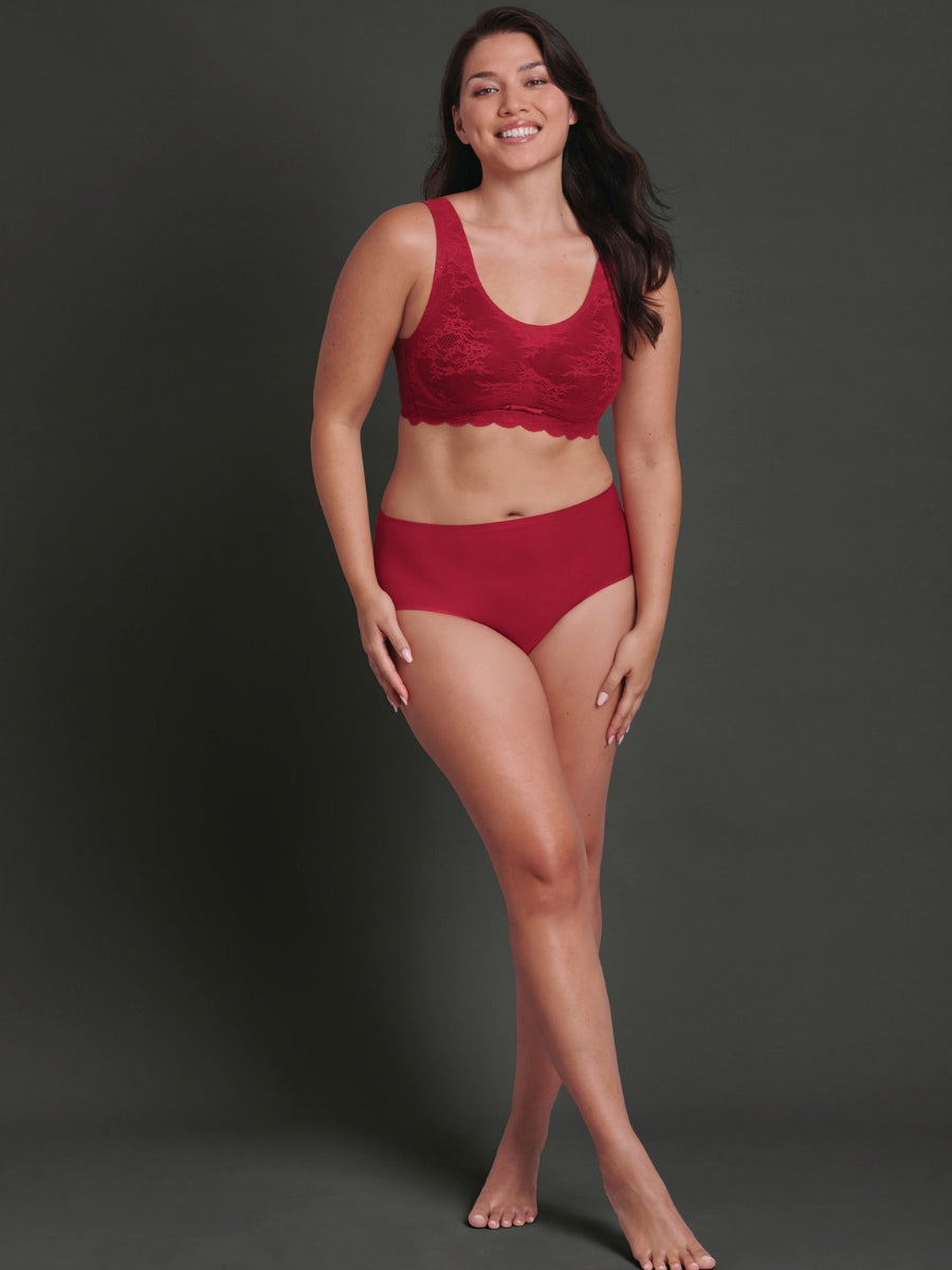 Essential Lace Bralette - Red