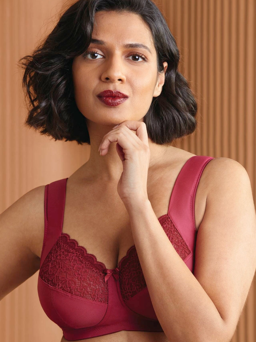 Havanna Support Bra - Dark Red
