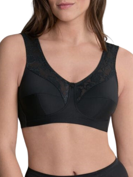 Anita Women's Full Figure Comfort Bra 5409 - Non-Wired Support, Wide Padded Straps, Black, Size 50A