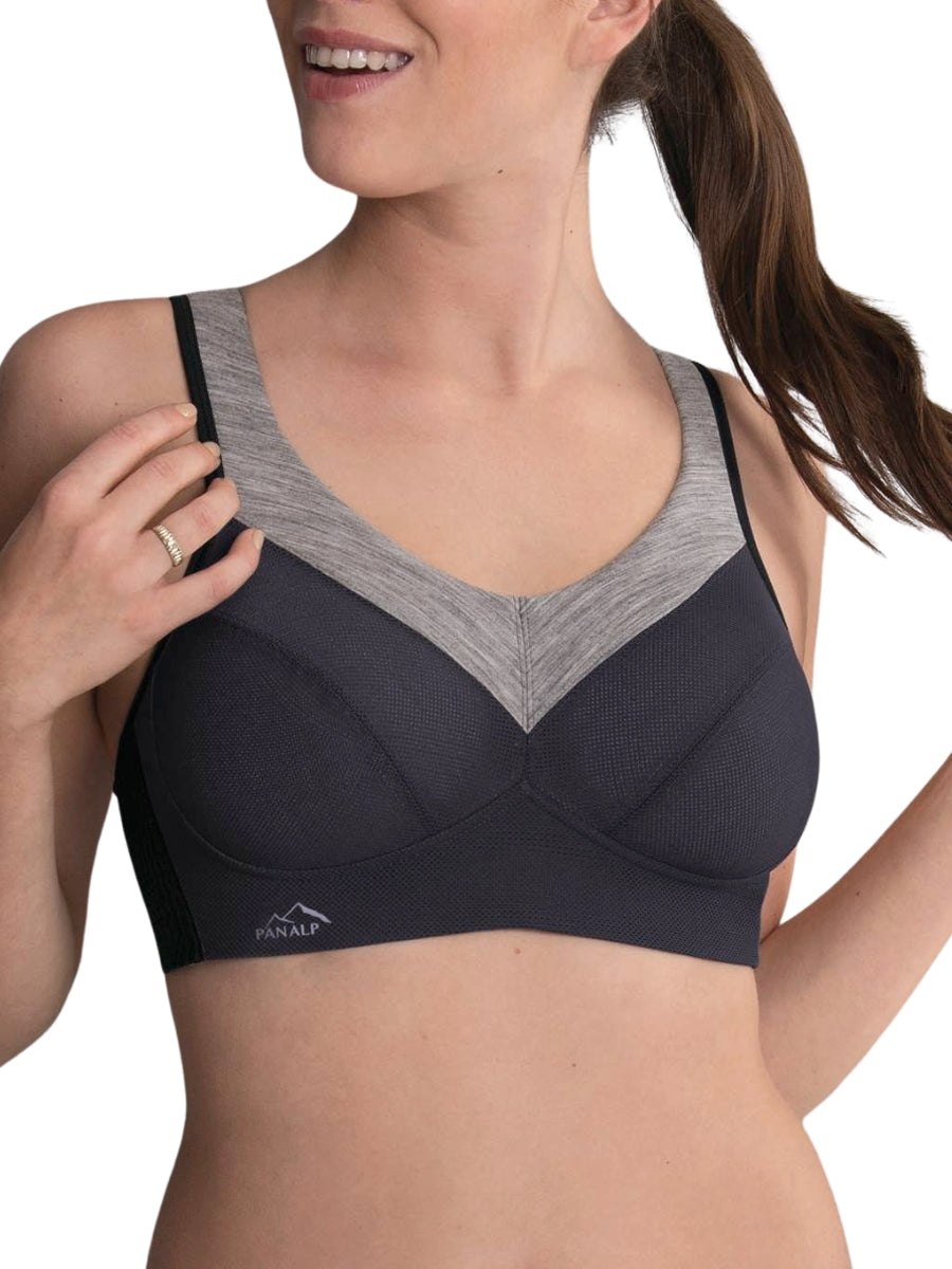 PanAlp Wool Sports Bra - Anthracite/Melange