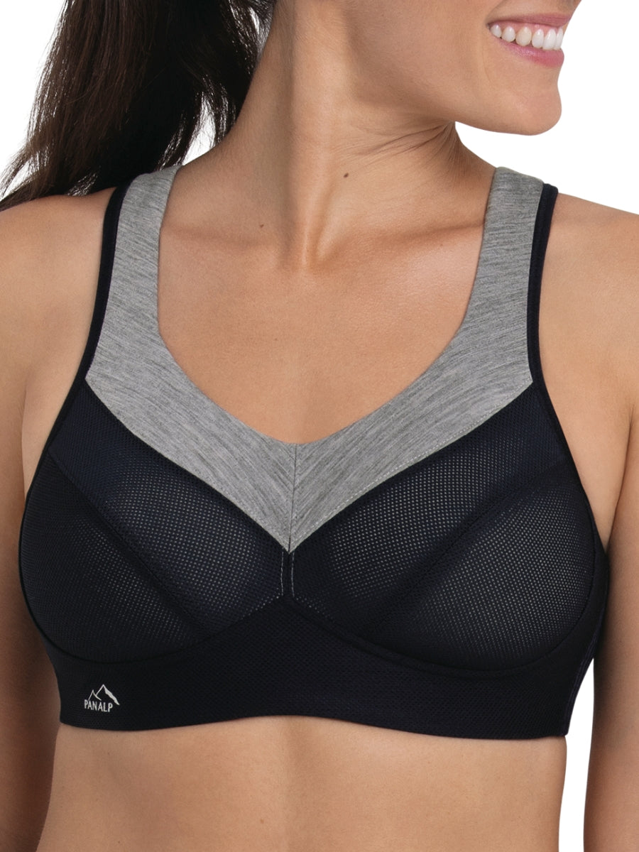 PanAlp Wool Sports Bra - Black/Melange