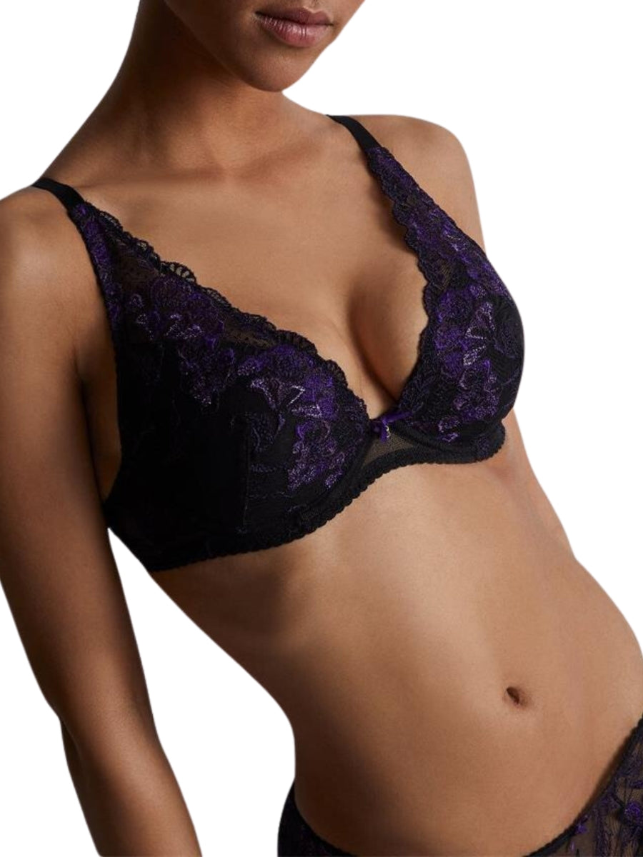 A Fleur De Toi High Apex Plunge Bra - Dark Orchid