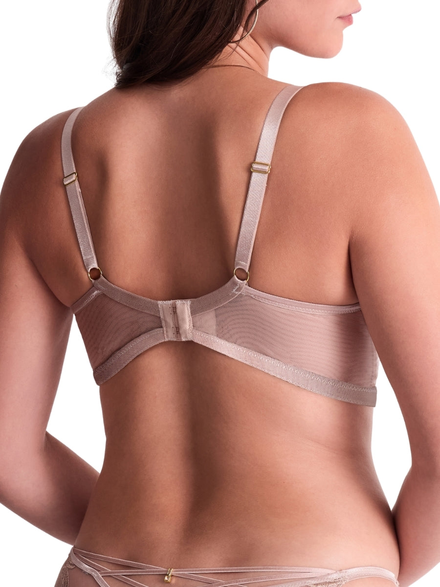 Cosmic Romance Triangle Plunge Bra - Sand Rose