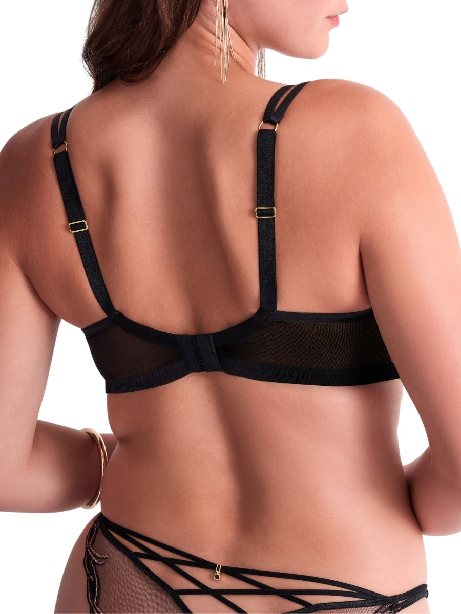 Cosmic Romance Half Cup Bra - Black Star
