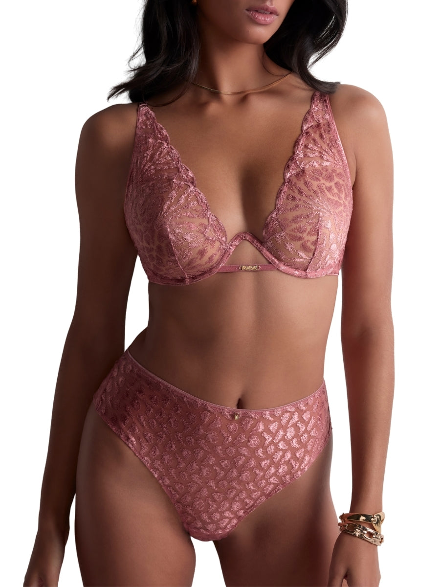 【34E/90E】Aubadeセクシーピンクレースブラ Aubade Crazy In Love Single Wire Plunge Bra - Warm Pink | BraForMe