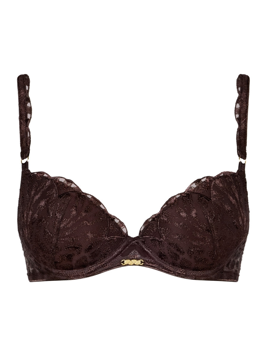 Crazy In Love Moulded Push Up Bra - Satin Brown