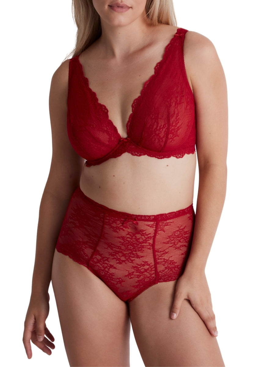 Danse Des Sens Comfort Triangle Plunge Bra - Irresistible Red