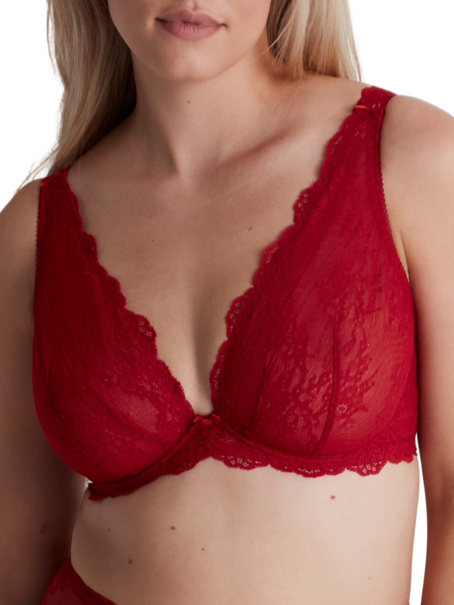 Danse Des Sens Comfort Triangle Plunge Bra - Irresistible Red