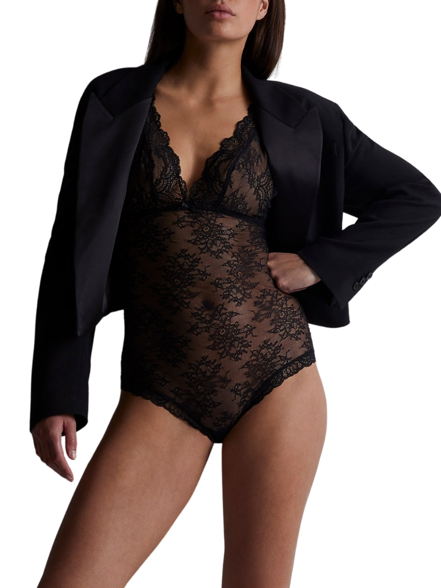 Danse Des Sens Plunge Bodysuit - Noir