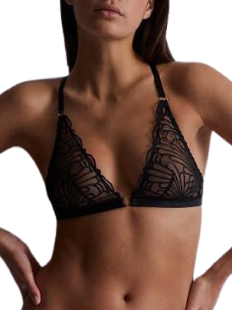 L'Indomptable Triangle Plunge Bralette - Afterdark