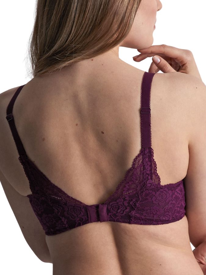 aubade rosessence comfort triangle plunge bra berry