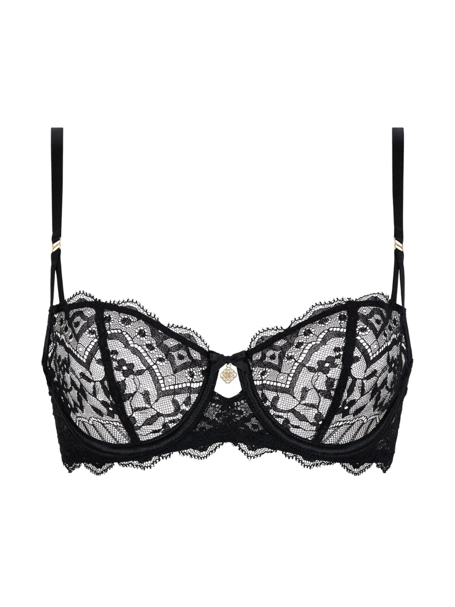 Love Vertigo Half Cup Bra - Black