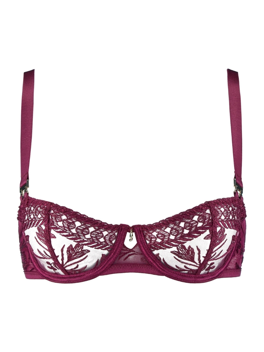 Magnetic Spell Half Cup Demi Bra  - Crimson Red
