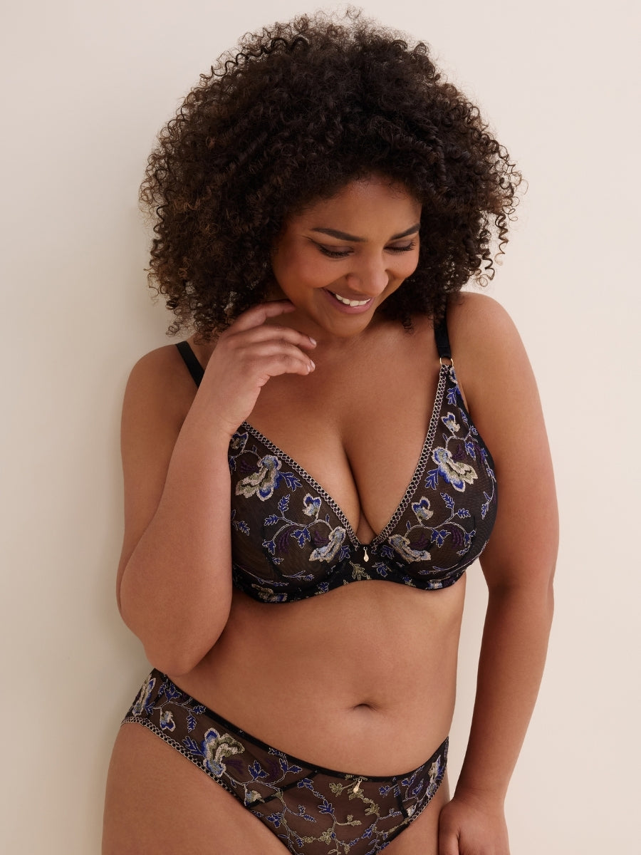 Midnight Opera Triangle Plunge Bra - Persian Blue