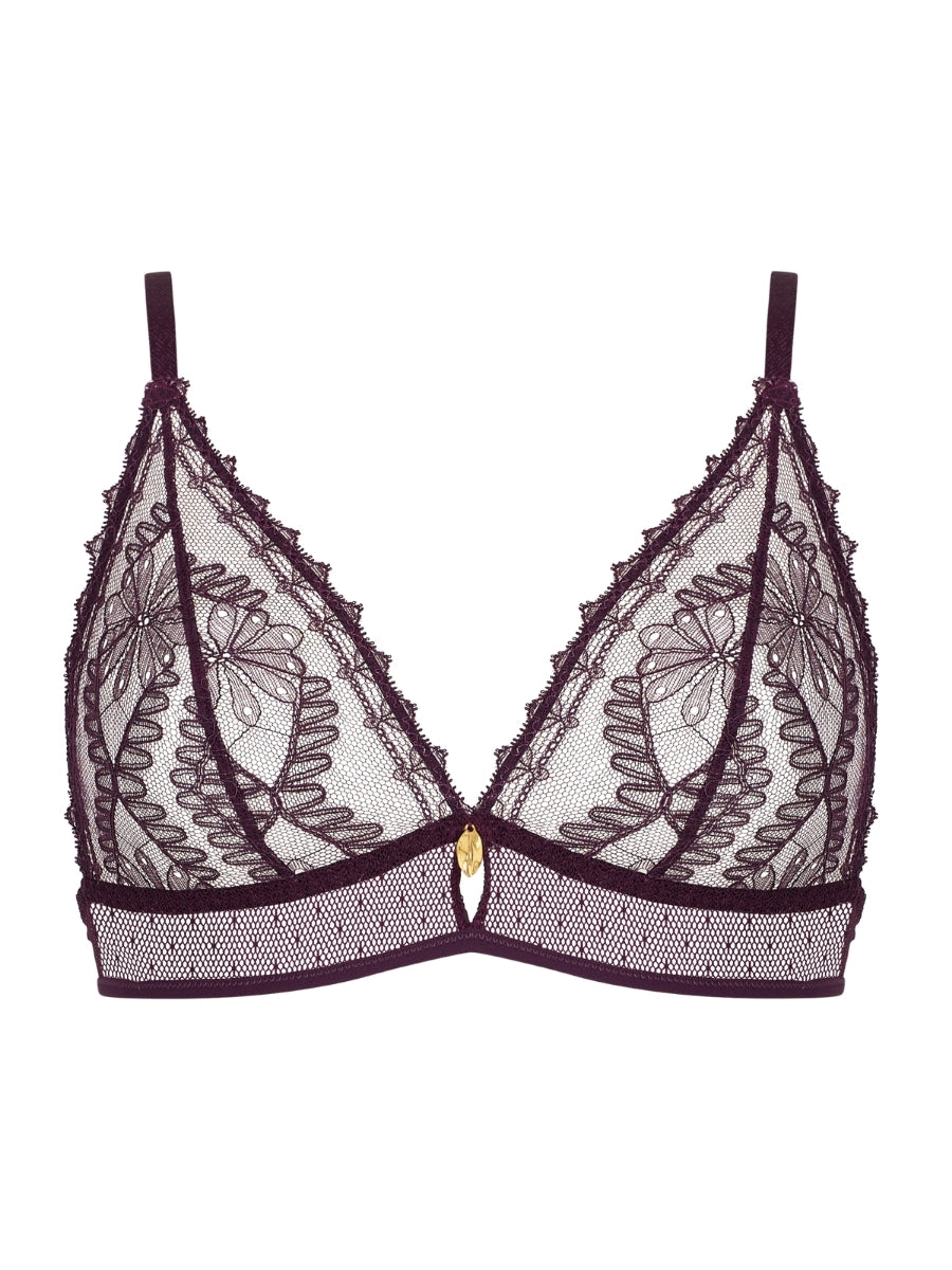 Mystery Of Love Triangle Bralette - Plum