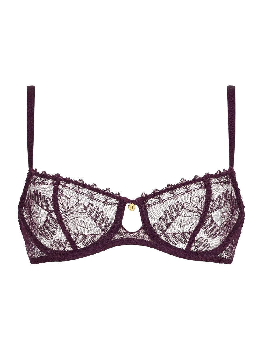 Mystery Of Love Half Cup Bra - Plum