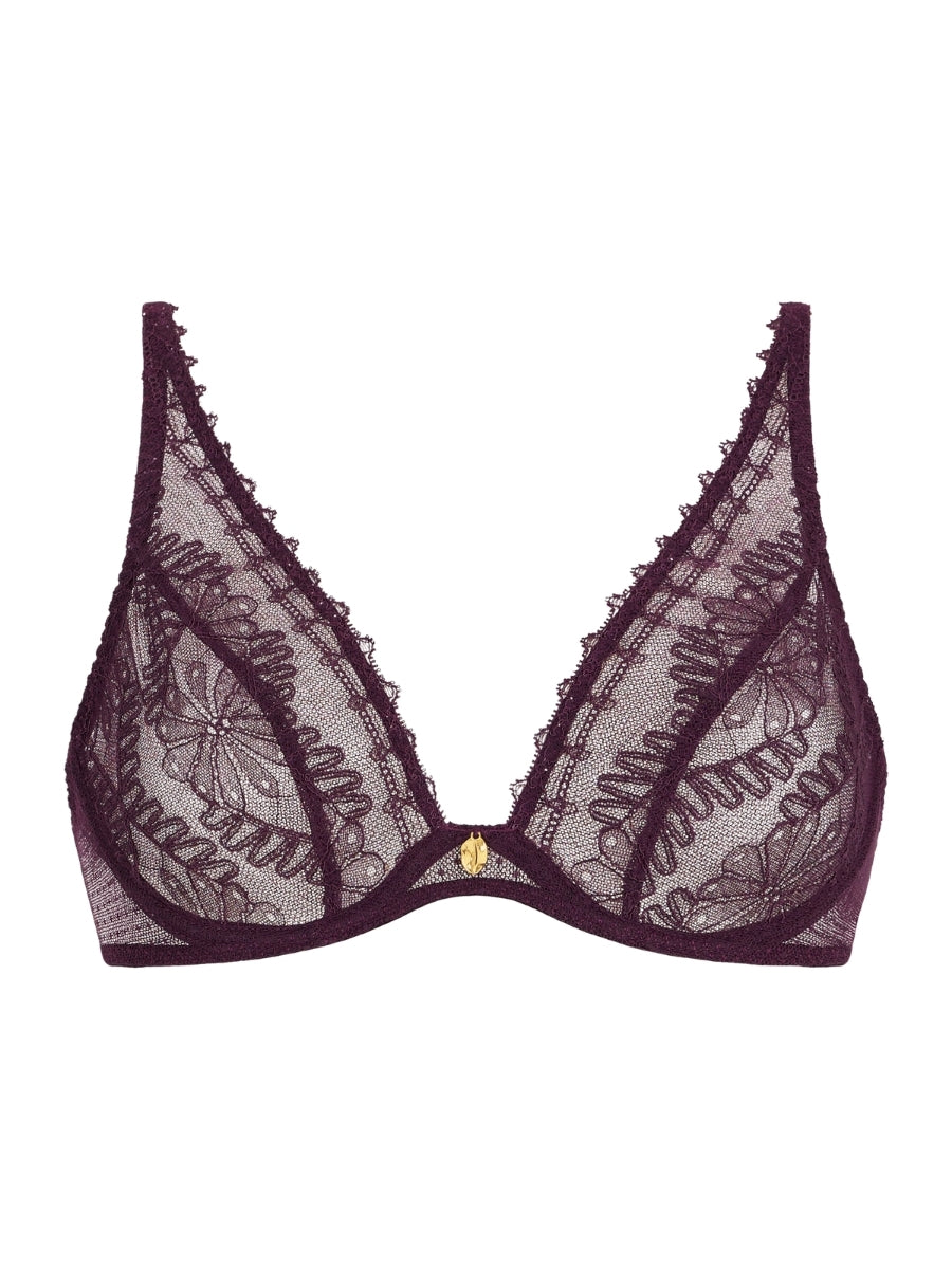 Mystery Of Love Ultra Low Triangle Plunge Bra - Plum
