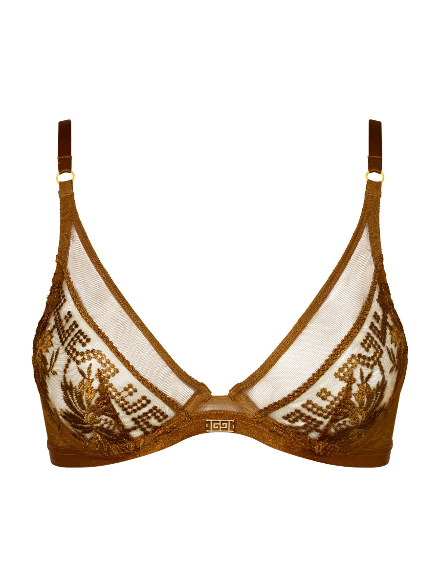 Rules of Attraction Triangle Plunge Bra - Golden Shadow