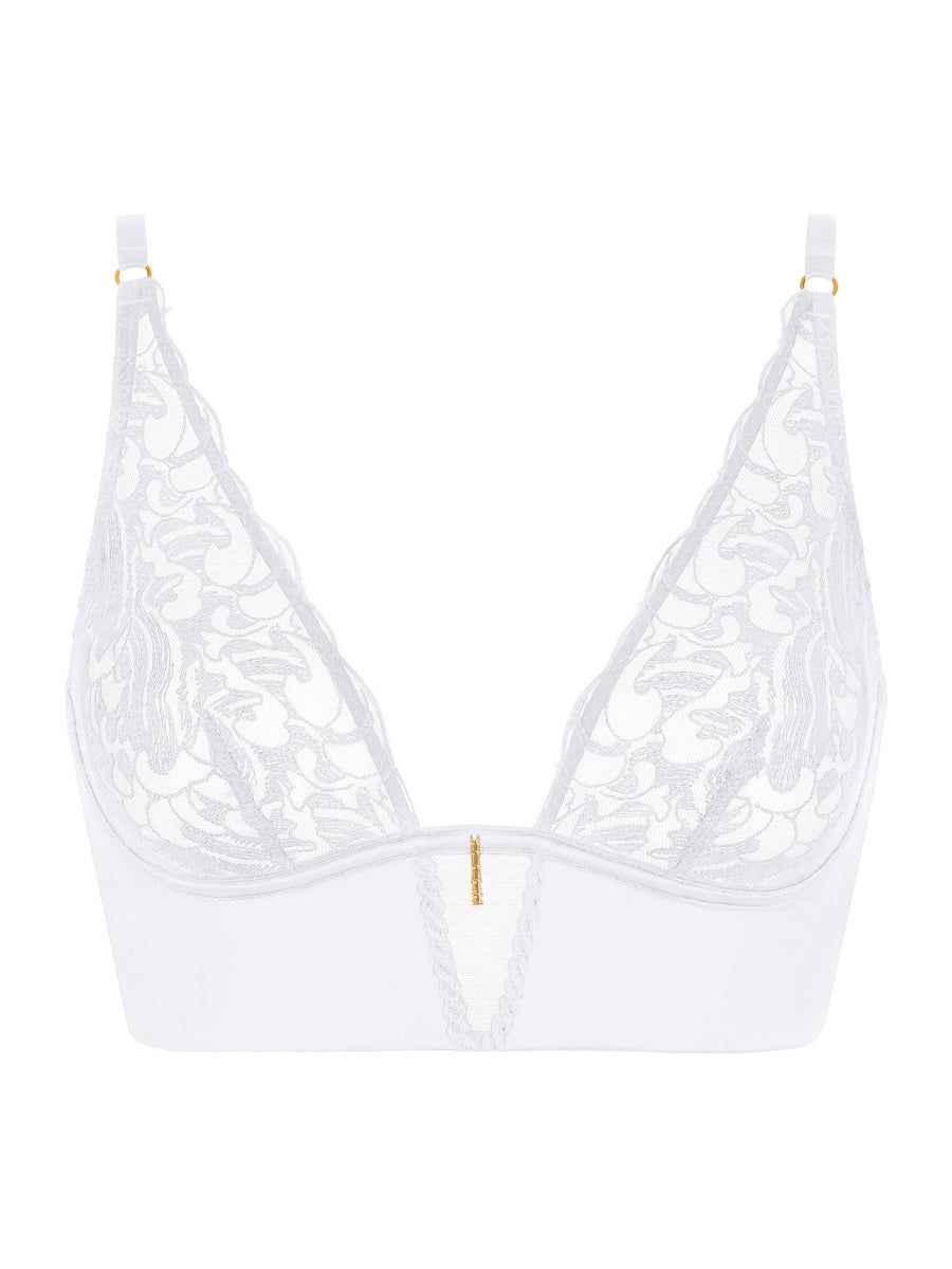 Satin Memories Triangle Bralette - Arctic Blue