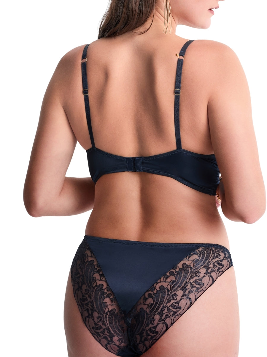 Satin Memories Triangle Bralette - Deep Sea