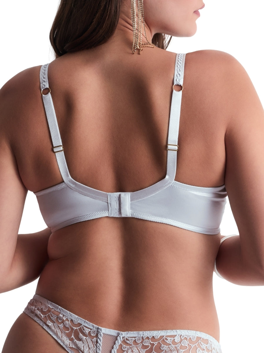 Satin Memories Triangle Plunge Bra - Arctic Blue