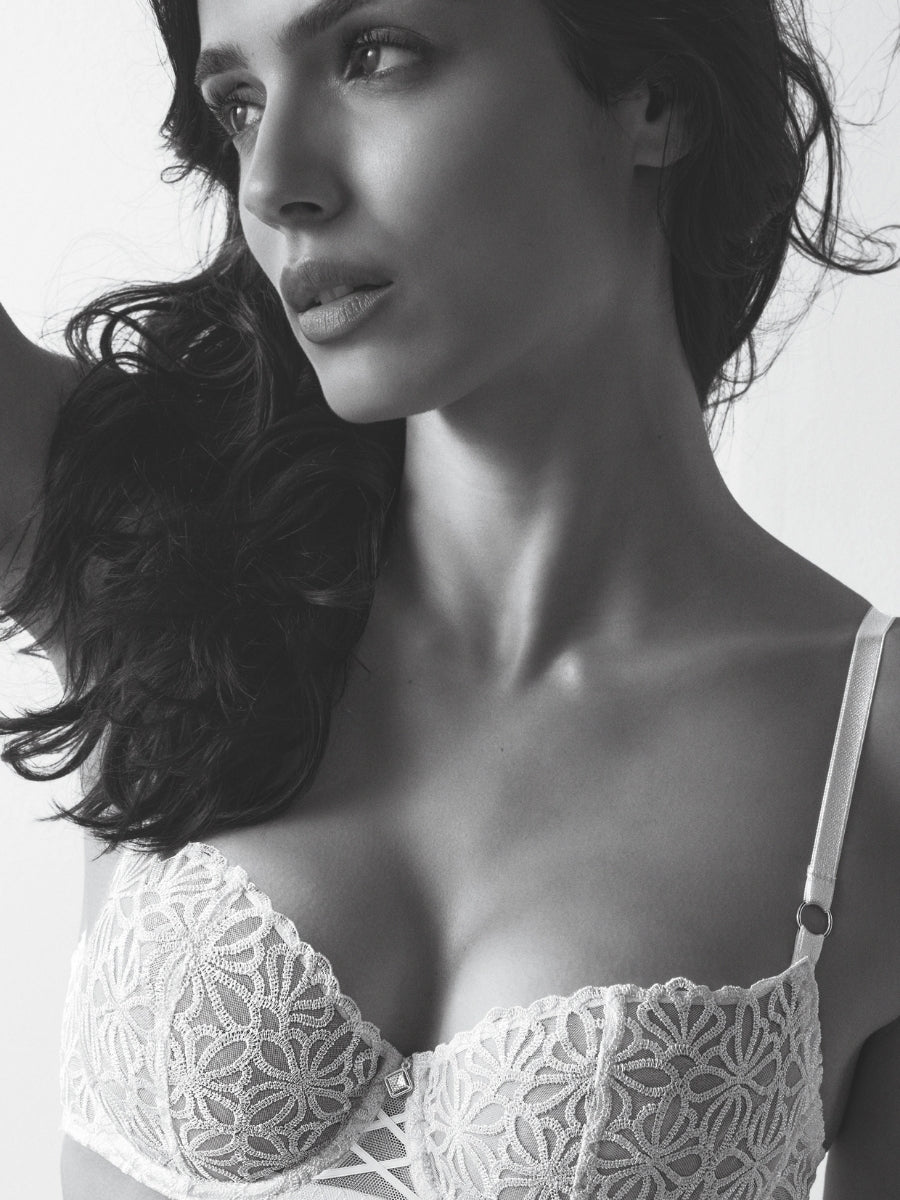 Secret Memories Half Cup Bra - Ivory