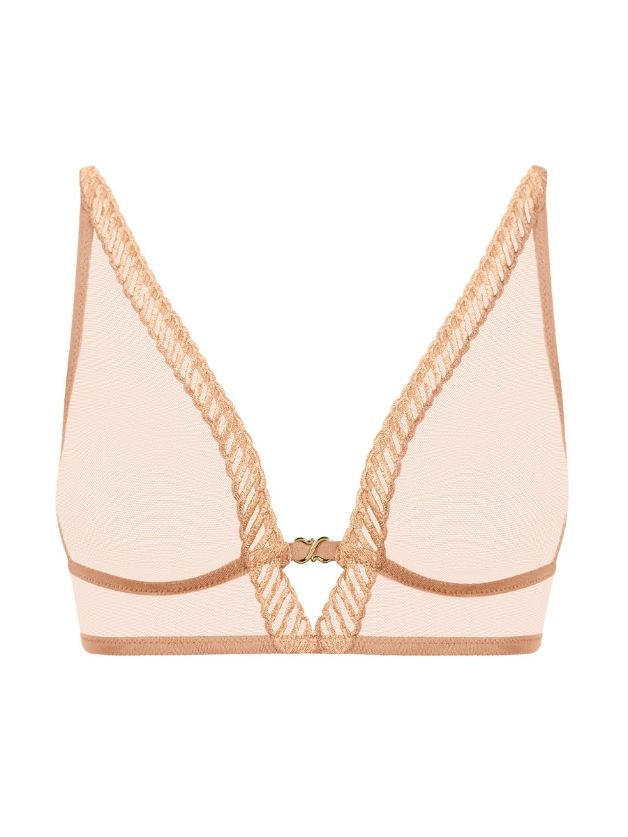 Sheer Emotion Triangle Bralette - Sand