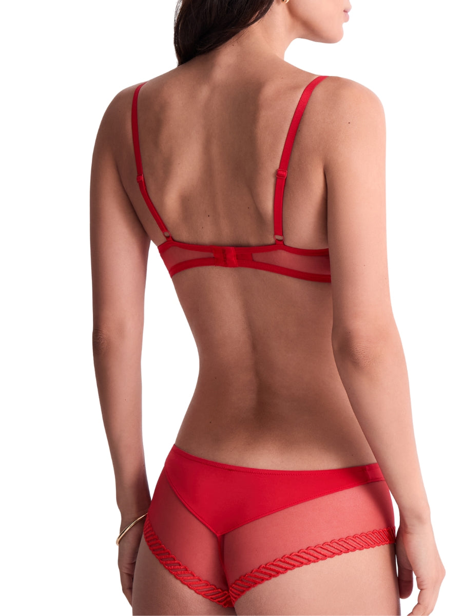 Sheer Emotion Moulded Push-Up Bra - Diva Red