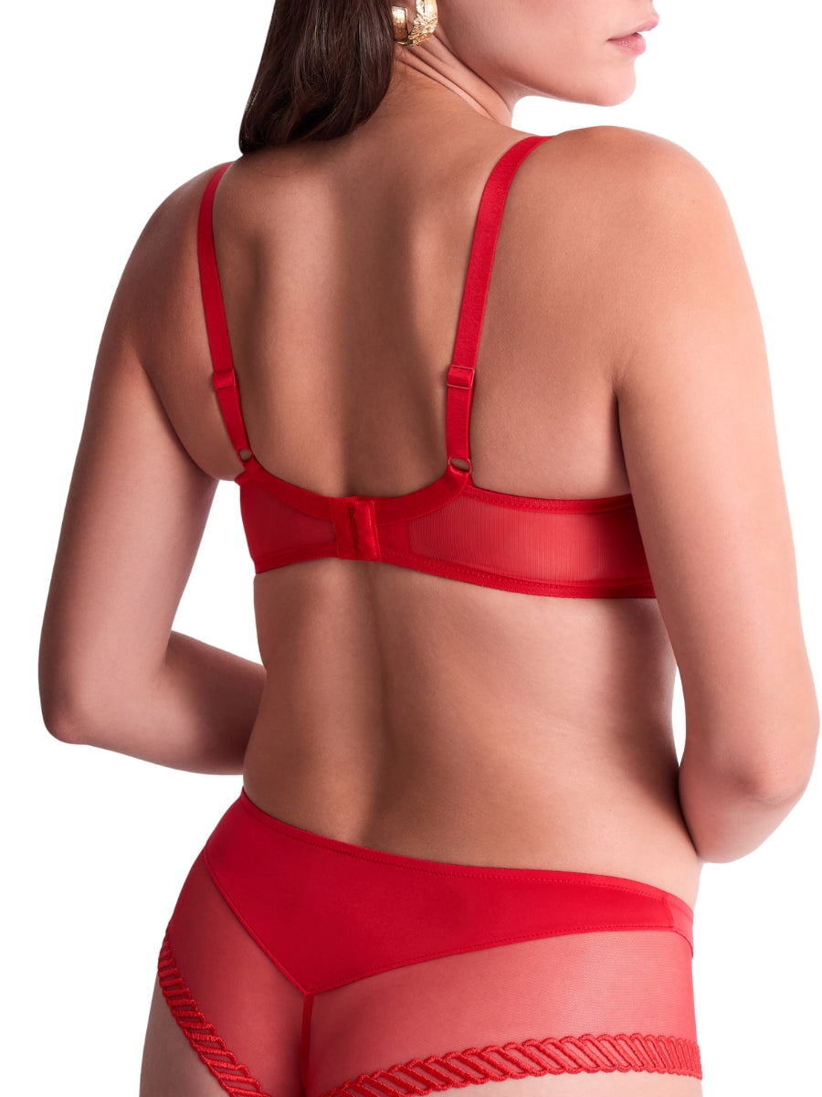 Sheer Emotion Moulded Push-Up Bra - Diva Red