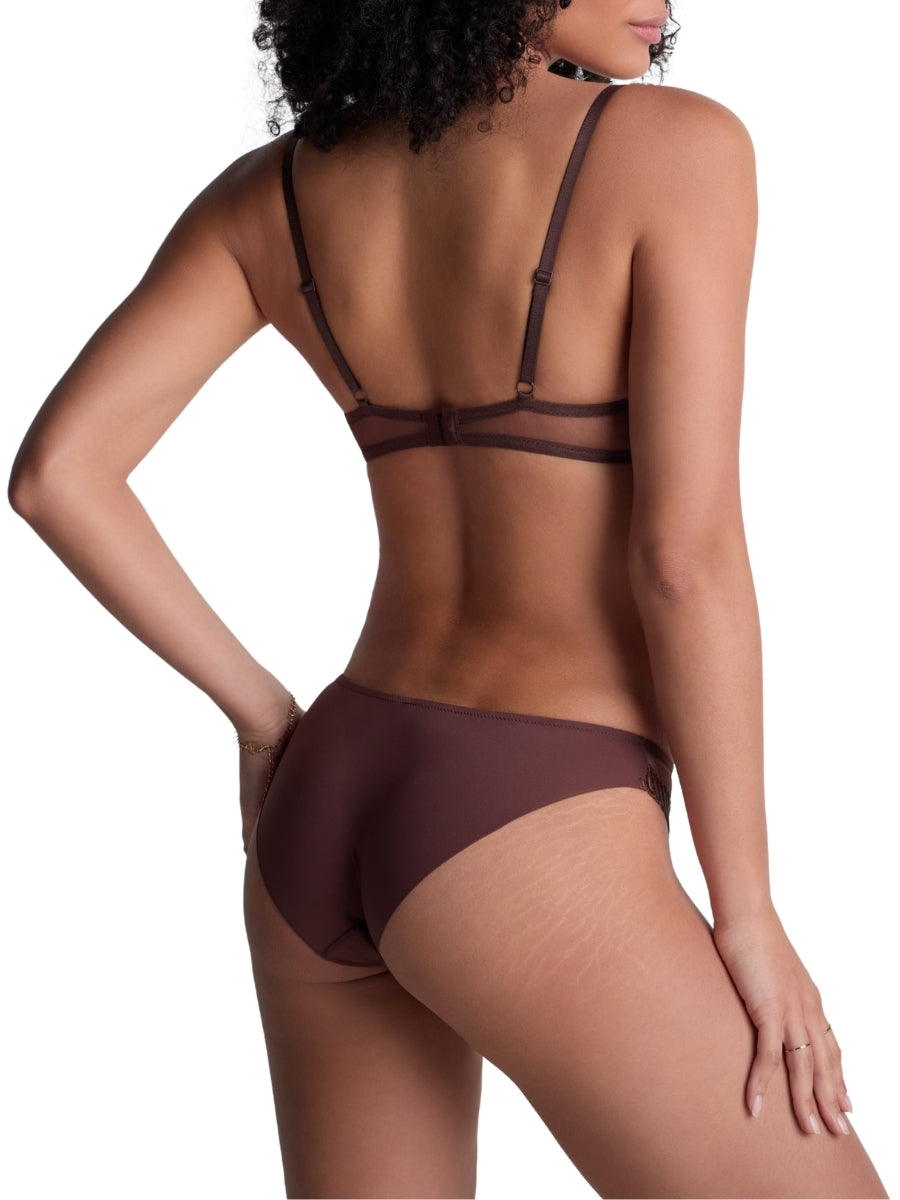 Sheer Emotion Moulded Push-Up Bra - Sepia