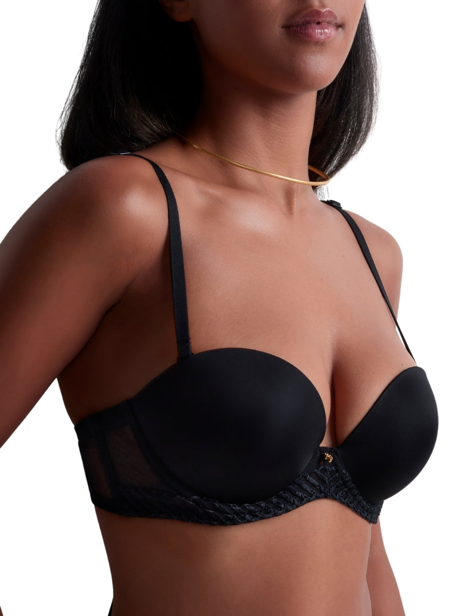 Sheer Emotion Moulded Strapless Bra - Black