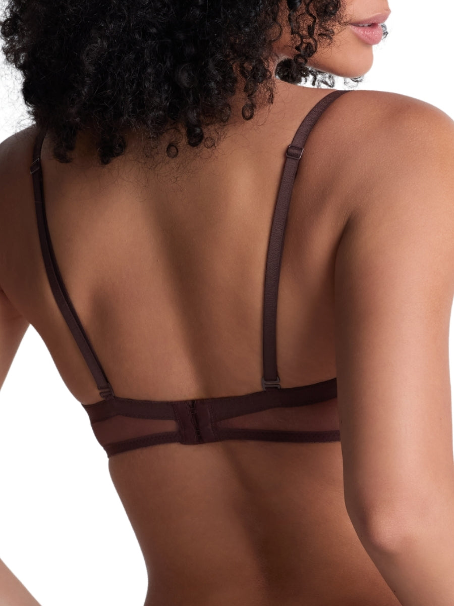 Sheer Emotion Moulded Strapless Bra - Sepia